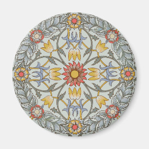 Imã William Morris Floral Circle Flower Illustration