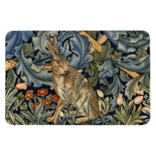 Ímã William Morris Forest Rabbit Arte Floral Nouveau