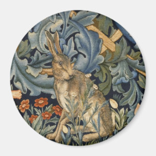 Imã William Morris Forest Rabbit Arte Floral Nouveau