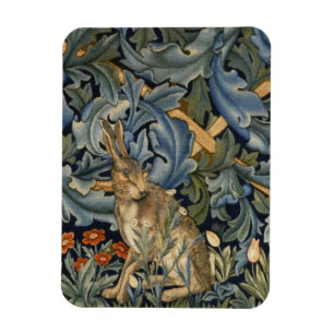 Ímã William Morris Forest Rabbit Arte Floral Nouveau