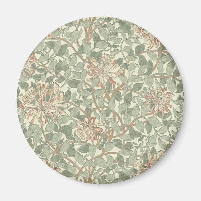 Imã William Morris Honeysuckle Green Floral (Frente)