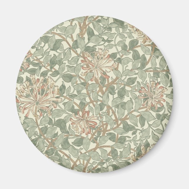 Imã William Morris Honeysuckle Green Floral (Frente)