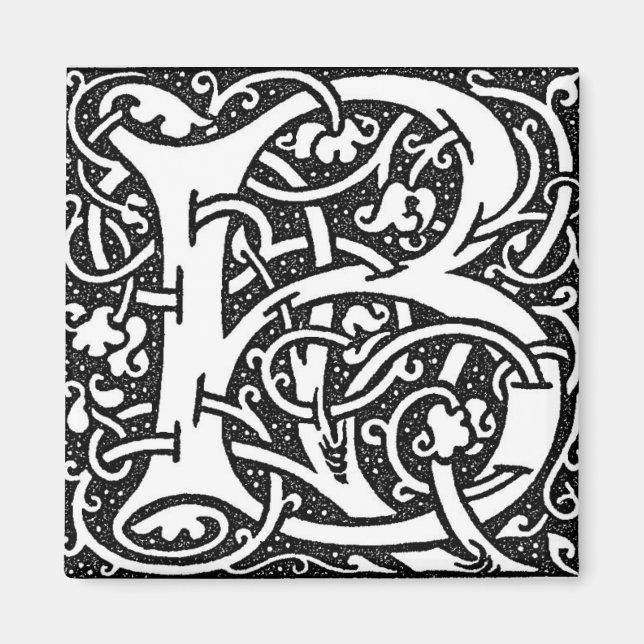 Imã William Morris - Letra B - Magnet (Frente)