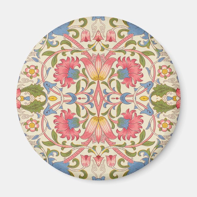 Imã William Morris Lodden Padrão Floral Pastel  (Frente)