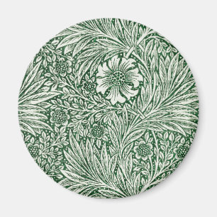 Imã william morris marigold flor verde floral