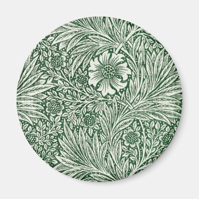 Imã william morris marigold verde floral flor (Frente)