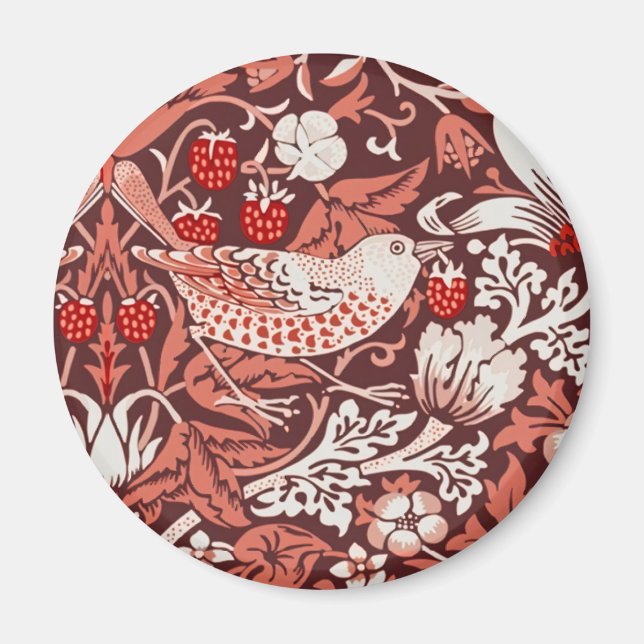 Imã William Morris Morango Ladrão Terracota Pássaro (Frente)