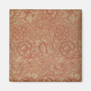 Imã William Morris Pink Poppy Flower Pattern