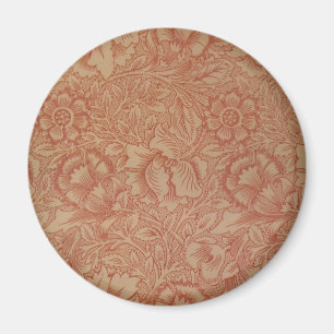 Imã William Morris Pink Poppy Flower Pattern