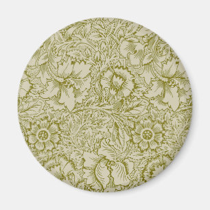 Imã William Morris Poppy Classic Floral Green