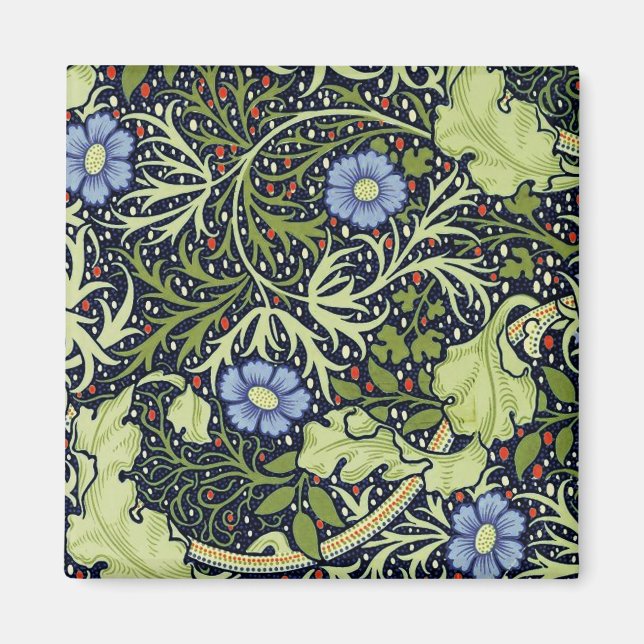 Imã William Morris Seaweed Flor Antiquado (Frente)
