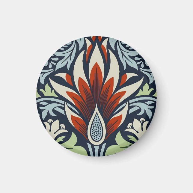 Imã William Morris Snakeshead Floral Clássica Botânica (Frente)
