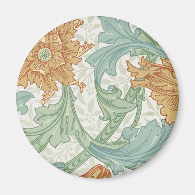 Imã William Morris Solteiro Stem Floral Patterno (Frente)