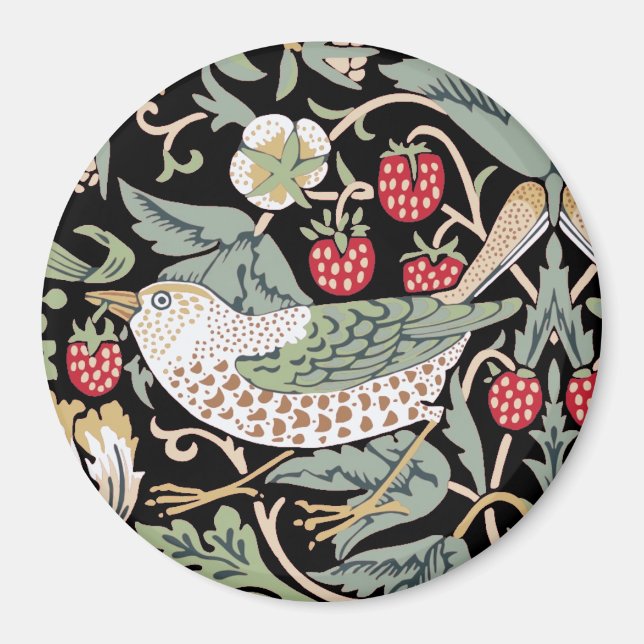 Imã William Morris Strawberry Thief I Black Birds (Frente)