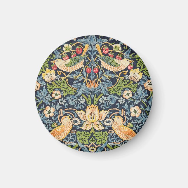 Imã William Morris Strawberry Thief Padrão Floral (Frente)