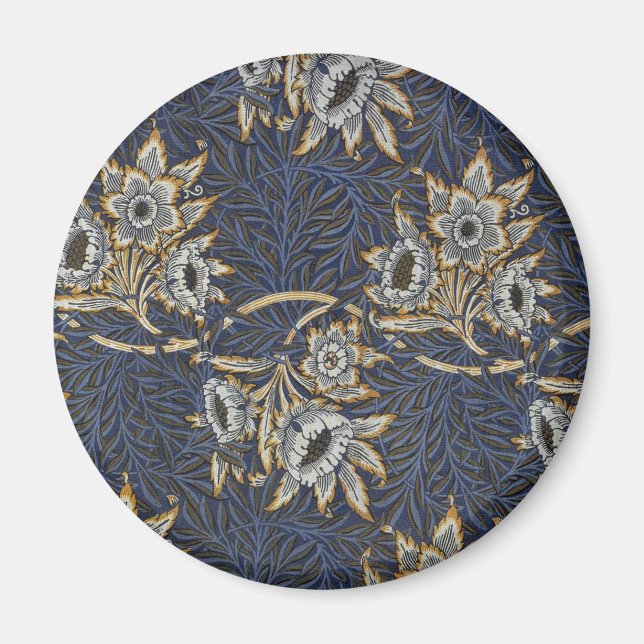 Imã William Morris Tulip Willow Blue Patterno (Frente)