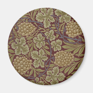Imã William Morris Vine Grape Red Green Art