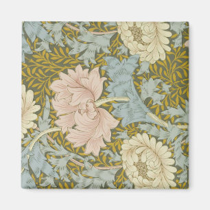 Imã William Morris Vintage Floral Pink Chrysanthemum