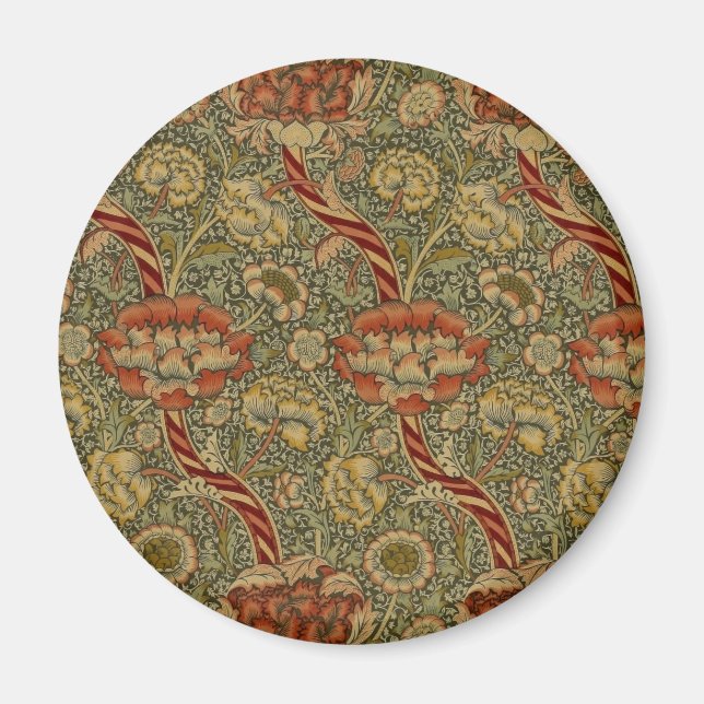 Imã William Morris Wandle English Floral Damask Design (Frente)