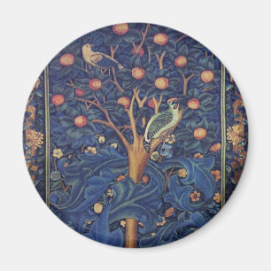 Imã William Morris Woodpecker Tapeçaria Pássaros Flora