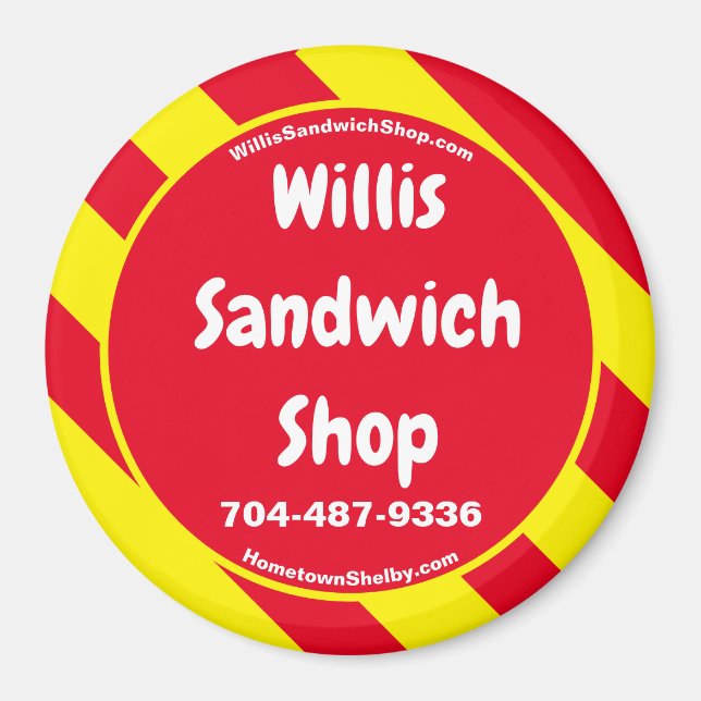 Imã Willis Sandwich Compro Magnet Vermelho/Amarelo (Frente)