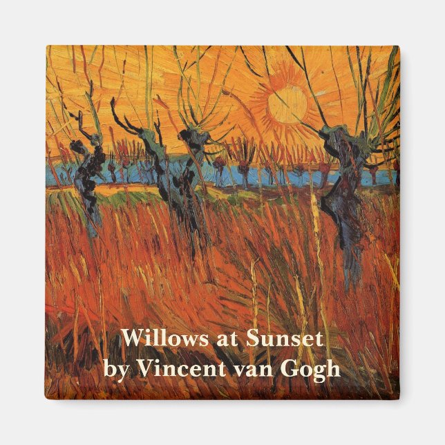 Imã Willows no Sunset por Vincent van Gogh (Frente)