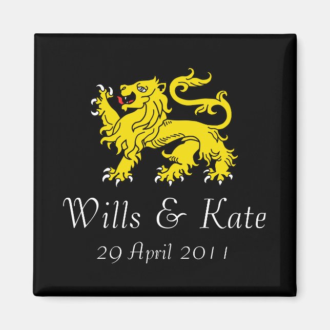Imã Wills and Kate Royal Wedding Comemorative Magnet (Frente)