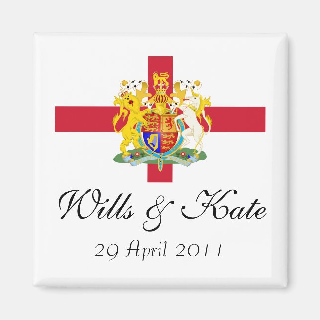 Imã Wills e Kate Royal Weding Keepsasaame Magnet (Frente)