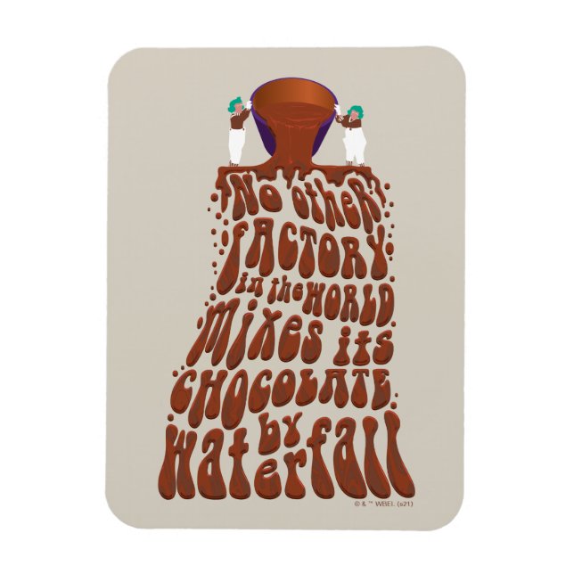 Ímã Willy Wonka Chocolate Waterfall Typografia (Vertical)