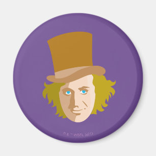 Imã Willy Wonka Stenciled Face Graphic
