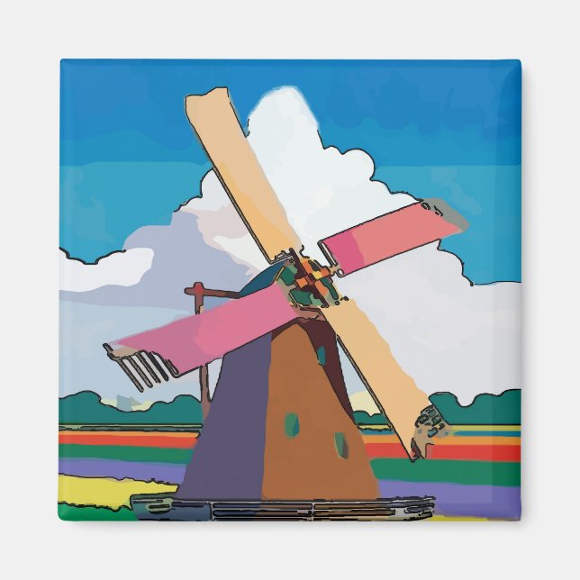 Imã Windmill, Dutch, adicionar texto (Frente)