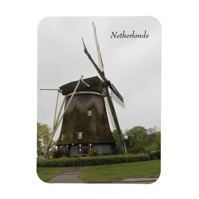 Ímã Windmill, Holland, Países Baixos, Amesterdã, Paíse (Vertical)
