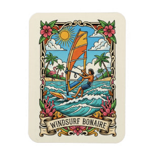 Ímã Windsurfers em Bonaire Caribe Neerlandês