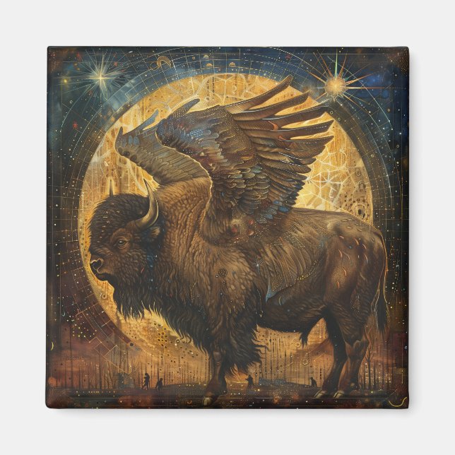 Imã Winged Buffalo Bison Magnet (Frente)