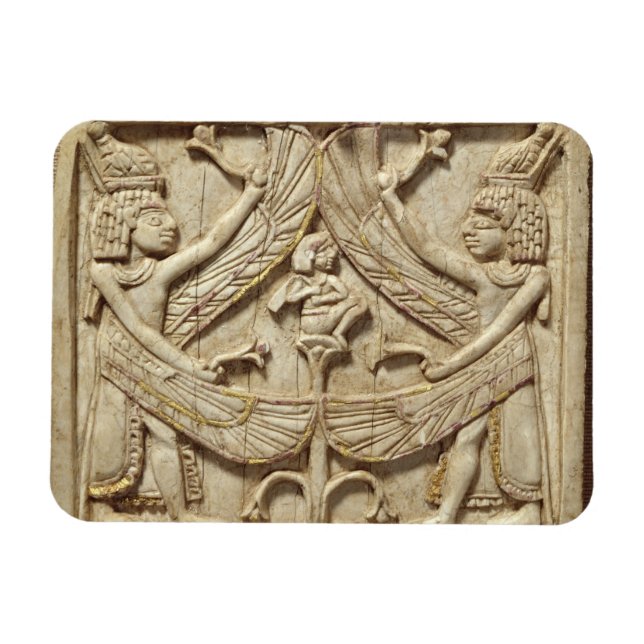 Ímã Winged genii, Assyrian Período, c.750 BC (marfim) (Horizontal)