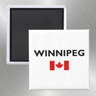 Imã Winnipeg Canadá Bandeira Canadense Cor-Clara