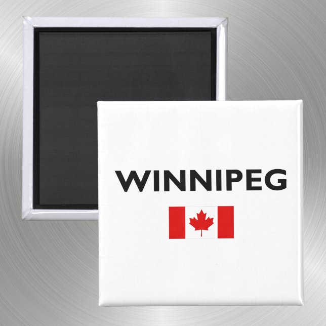 Imã Winnipeg Canadá Bandeira Canadense Cor-Clara (Criador carregado)