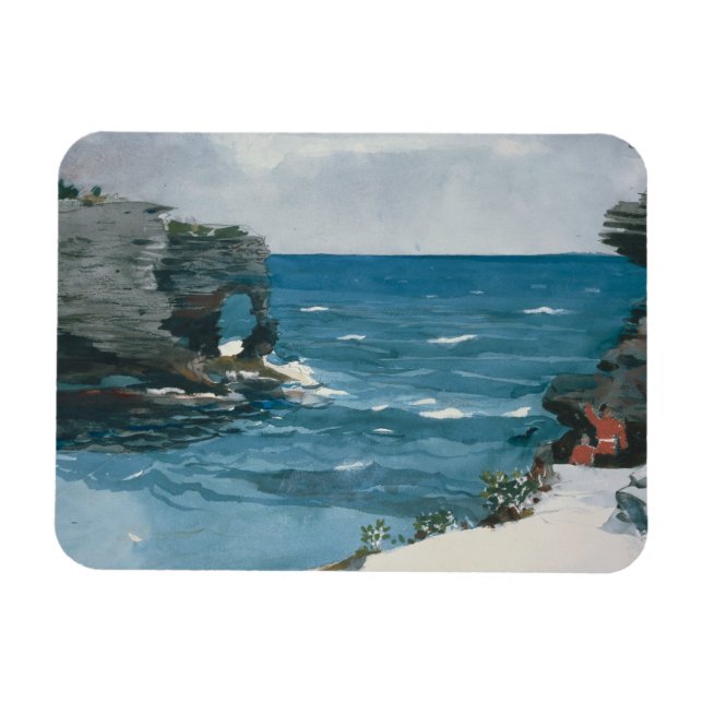 Ímã Winslow Homer - Shore Rocky, Bermudas (Horizontal)