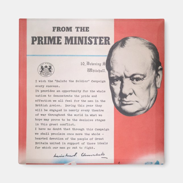 Imã Winston Churchill, Reprint of British WW2 poster (Frente)