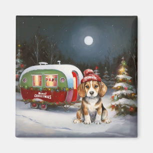 Imã Winter Beagle Caravan Christmas Adventure