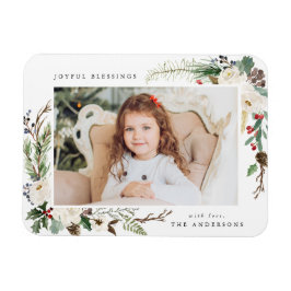 Ímã Winter Floral | Imagem fotográfica de Natal