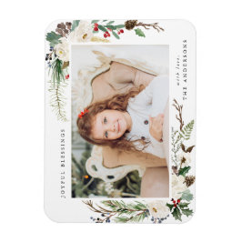 Ímã Winter Floral | Imagem fotográfica de Natal