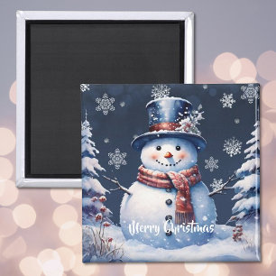 Imã Winter Forest Snowman Natal
