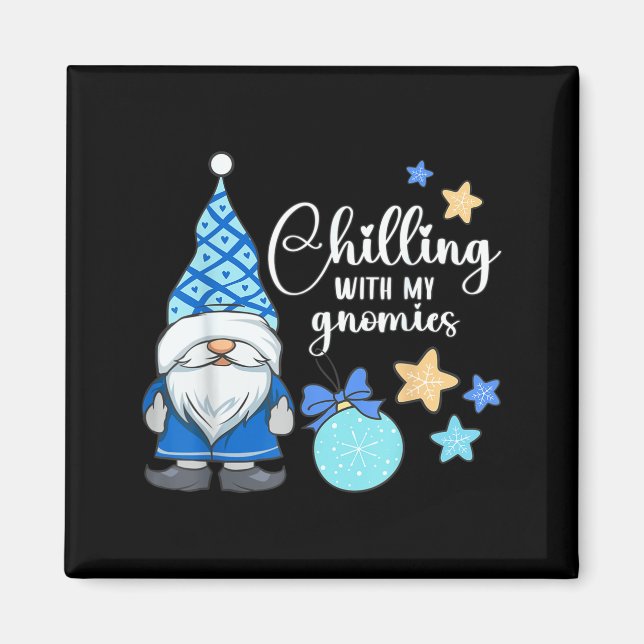 Imã Winter Gnome, Nordic, Christmas Gnome  (Frente)