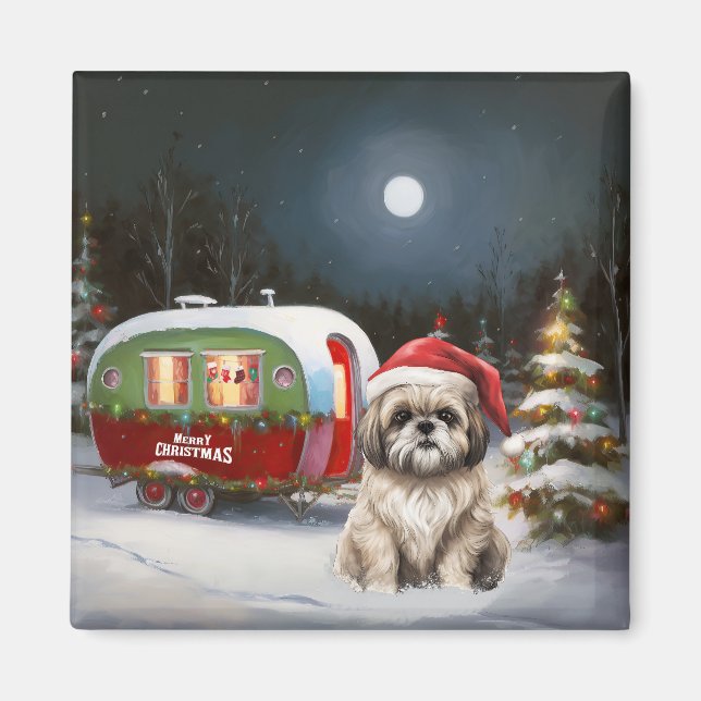 Imã Winter Havanese Caravan Christmas Adventure (Frente)