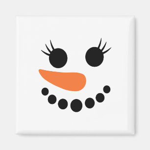Imã Winter Snowman Face Eyelashes Natal Xmas Para G
