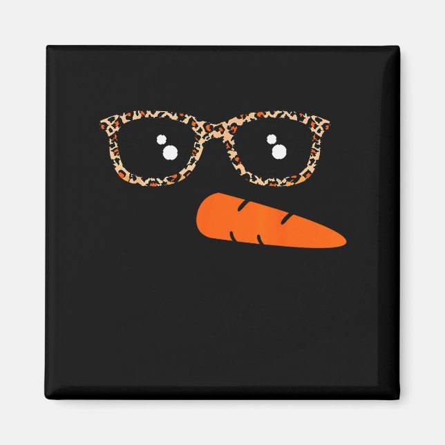 Imã Winter Snowman Face Leopard Eyelashes Christmas Gi (Frente)