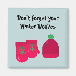 Imã Winter Woolies - Mittens e Toque