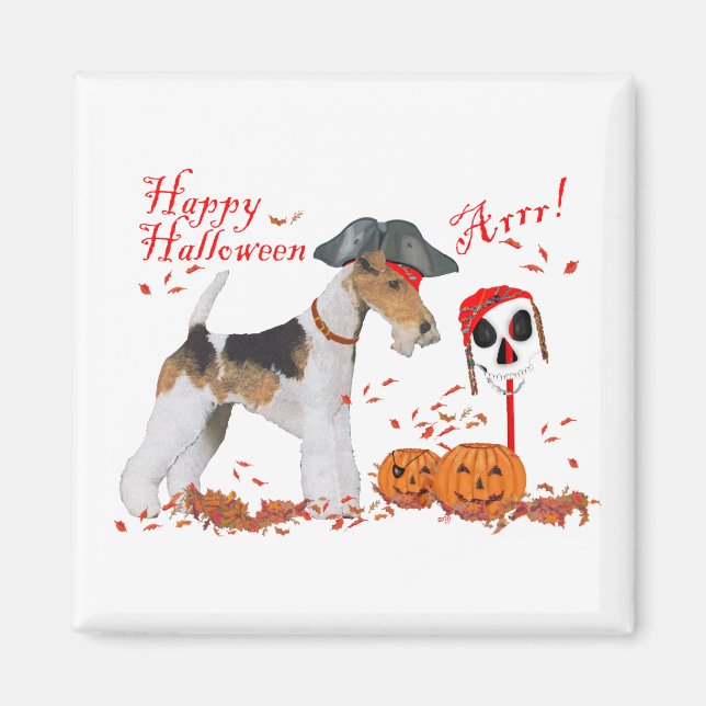 Imã Wire Fox Terrier Halloween (Frente)