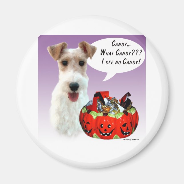 Imã Wire Fox Terrier Halloween Candy (Frente)